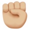 Raised Fist - Medium Light emoji on Apple